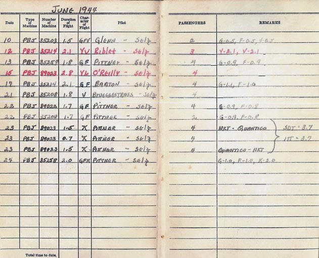 Log Book of 2ndLt Hugh D, Arant: June 1944